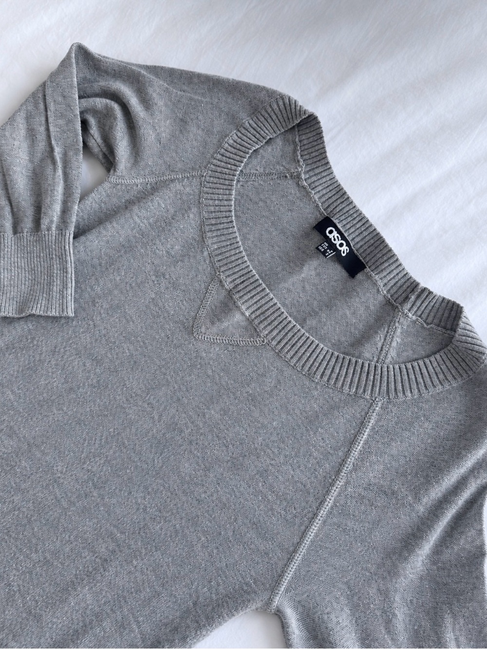 ASOS Grey Ribbed Knit Maxi Dress - Picture 4 of 4